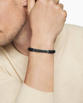 Streamline® ID Bracelet in Black Rubber with Black Diamonds and Sterling Silver, 8mm